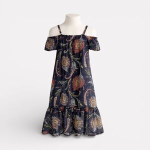 NWT Imoga Roselyn Paisley Dress Girls Size 3 Off-Shoulder Ruffle Hem
